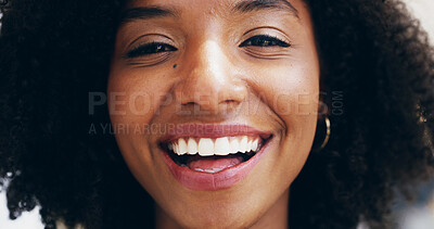 Buy stock photo Laugh, portrait and woman in office with confidence, opportunity and professional at law firm. Lawyer, attorney or happy consultant with closeup, business growth and development at legal agency