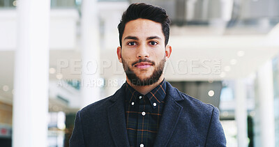 Buy stock photo Man, portrait and business accountant in office, serious professional and company finance expert. Workplace, banking employee and confidence for accounting, advisor and investment broker at agency