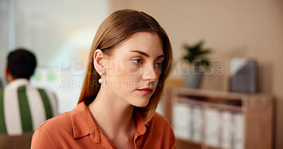 Buy stock photo Office, business and woman with planning for startup, professional career and solution for deadline. Workplace, female person and designer with stress for creative agency, job pressure and thinking