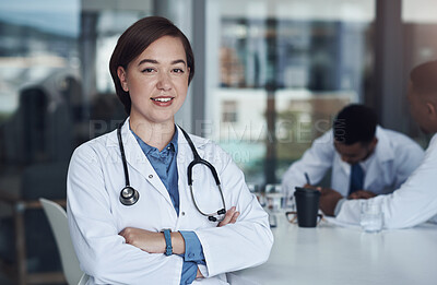 Buy stock photo Healthcare, doctor and woman with smartphone in break for chatting, social media or networking. Medical people, female employee and mobile for texting, connect and conversation online with tech