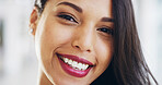 Happy, business and woman for beauty of portrait as accountant, natural makeup and cosmetic results. Female person, smile and ambition as finance consultant, facial makeover and investment management