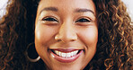 Smile, portrait and career with business woman for confidence, creative journalist and pride. Magazine editor, happiness and opportunity with person from Brazil in startup agency for professional