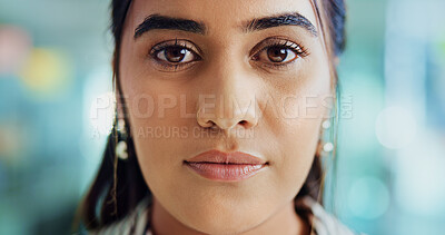 Buy stock photo Creative, portrait and woman designer in office for ambition, career or company development. About us, business and confident with face of professional employee closeup in Mozambique for vision