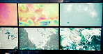 Computer, screen and report with map, control room and broadcast for news research. Ecology, environment and weather science with forecast for data, meteorology update and climate change satellite