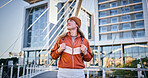 Student, vision and thinking with woman in outdoor for education, future and knowledge. Learning, inspiration and youth development with person at campus for scholarship, college and studying