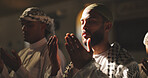 Muslim religion, dua or man praying to worship for Palestine, gratitude or support to Allah in holy temple. Mosque, Islamic people and asking God for spiritual guidance, blessing or Ramadan Kareem