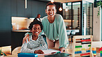 Homework, home and portrait of mom with boy for online learning, education and lesson for school. Happy, African family and mother with boy on computer for assessment, knowledge and studying