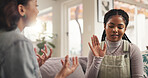 Frustrated women, couple and disagreement with argument for conflict, toxic relationship or ignore at home. Female people, LGBTQ or lesbians with dispute for confession, quarrel or fight on sofa