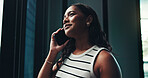 Office, businesswoman and journalist with phone call for thinking, negotiation and questions to source. Below, person and publication editor with mobile for news verification, discussion and contact
