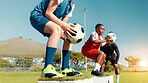 Kids, jumping and ball for soccer practice for fitness training, balance exercise and sports drill. Children, box and equipment for playing game, learning skills and team challenge for match activity