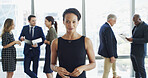 Office, businesswoman and portrait with attorney for law firm professional career and confidence. About us, female person and lawyer with smile for meeting, ambition and case justice in workplace