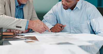 Buy stock photo Hands, sign or business people with contract in office for finance deal, legal advice or documents. Form, lawyer or partnership in meeting with financial advisor, client or show application agreement