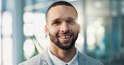Buy stock photo Financial advisor, happy and portrait of businessman in office with pride, confidence and smile. Corporate, professional and person for finance consultant career, ambition and job opportunity