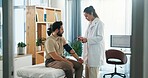 Blood pressure, test and doctor with man in clinic for medical exam, checkup and consulting. Healthcare, hospital and patient with equipment to monitor for heart rate, wellness and hypertension