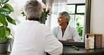 Home, mirror and old woman with skincare, beauty and dermatology with wrinkles. Pensioner, apartment and elderly person with wellness, reflection and grooming with morning routine or facial treatment
