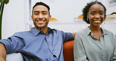 Buy stock photo Portrait, team selfie or creative business people in office lounge with journalists or friends. Man, woman and picture of staff together for collaboration, photo and about us with news reporters