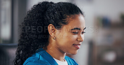 Buy stock photo Nurse, smile and professional with woman in hospital for doctors office, healthcare and physician. Medical administration, surgery schedule and treatment plan with person in clinic for nursing