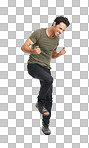 PNG A handsome young man jumping with excitement