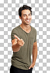 PNG of a handsome young man pointing at you