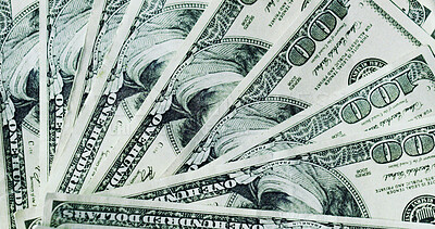 Buy stock photo Stack, salary and cash closeup for fraud crime, money laundering and smuggling wages. Notes, dollars and gambling of financial wealth from finance scam, illegal profit and corruption income for bribe