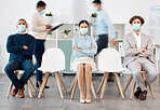 Office recruitment in covid, interview people for job position and global unemployment. We are hiring corporate staff, company advertising work and recruiting fast business growth in corona virus