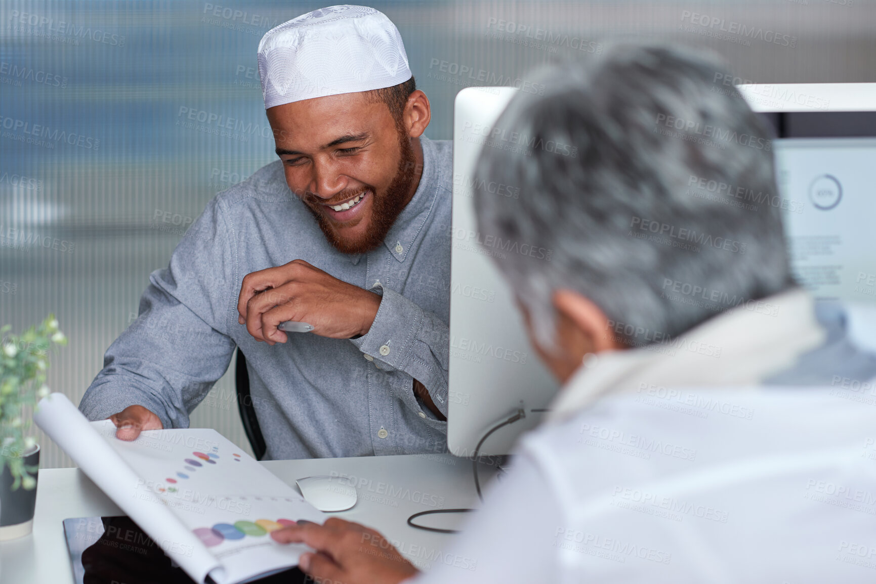 Buy stock photo Documents, business and people in workplace, graphs for trading opportunity and economy analytics. Support, talk and financial advisor in office, report for international trade and charts for revenue