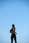 Female runner training outdoors