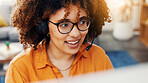 Remote worker, microphone and online with woman in home office for virtual assistant, contact and crm. Freelancer, technical support and communication with person in house for advisory and help line