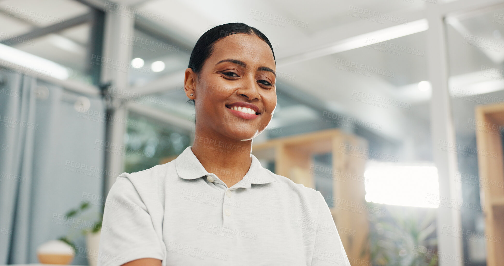 Buy stock photo Woman, physiotherapist and smile in portrait at clinic for healthcare career with pride at wellness center. Person, physical therapist or happy with confidence for services at hospital in Mexico