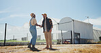 Handshake, deal and farmer with partnership for agriculture, sustainability and harvest. Greenhouse, plants and people shaking hands on farm with agro business for crops, quality control or teamwork