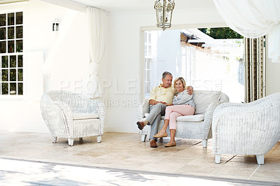 Buy stock photo Shot of a senior couple enjoying the day together