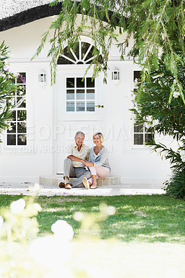 Buy stock photo Shot of a senior couple enjoying the day together