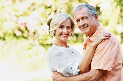 Buy stock photo Shot of a senior couple enjoying the day together