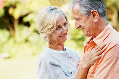Buy stock photo Shot of a senior couple enjoying the day together