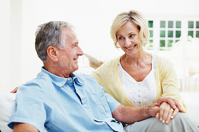 Buy stock photo Shot of a senior couple enjoying the day together