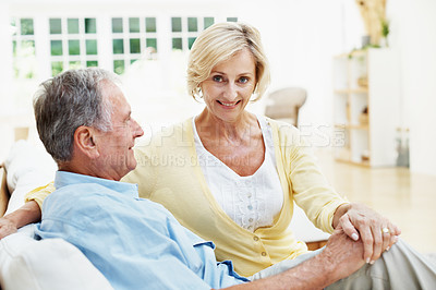 Buy stock photo Shot of a senior couple enjoying the day together