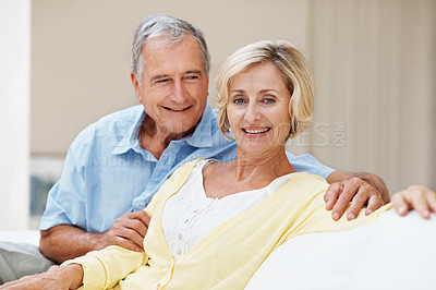 Buy stock photo Shot of a senior couple enjoying the day together