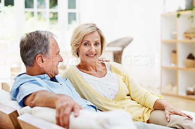 Buy stock photo Shot of a senior couple enjoying the day together