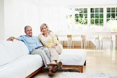 Buy stock photo Shot of a senior couple enjoying the day together