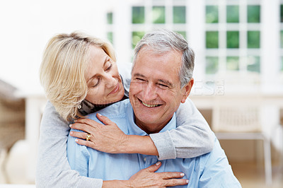 Buy stock photo Shot of a senior couple enjoying the day together