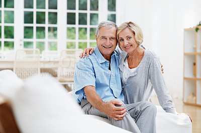 Buy stock photo Shot of a senior couple enjoying the day together