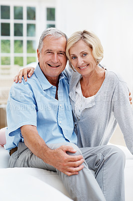 Buy stock photo Shot of a senior couple enjoying the day together