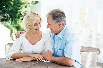 Buy stock photo Shot of a senior couple enjoying the day together