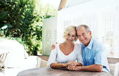 Buy stock photo Shot of a senior couple enjoying the day together