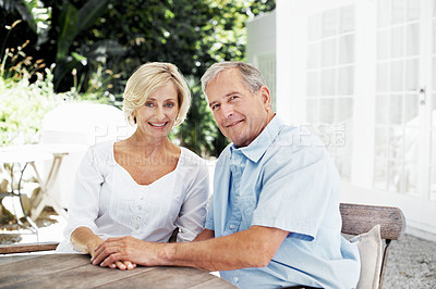 Buy stock photo Shot of a senior couple enjoying the day together