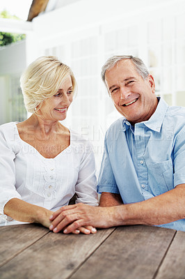 Buy stock photo Shot of a senior couple enjoying the day together