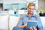 Online access from his sofa at home