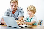 Teaching him about new technology