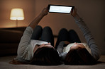 Sisters sharing their online time