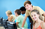 Working together in computer class